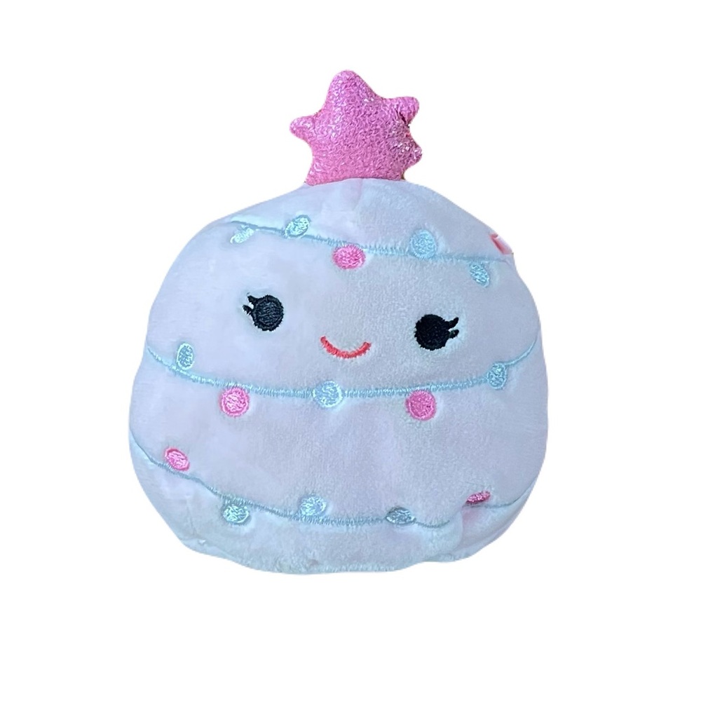 Squishmallows 4” Pink Christmas Tree Christmas 2023 Mystery Squad Garnet